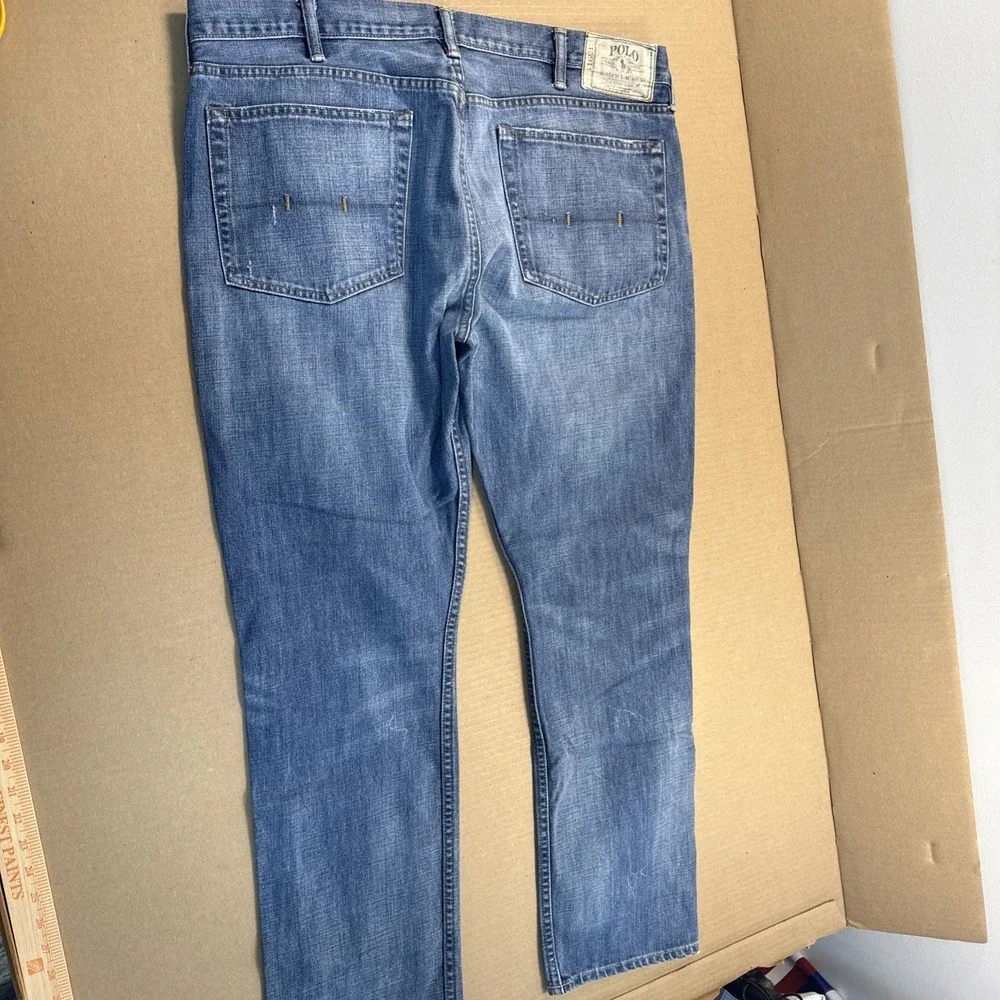 Men's Polo Ralph Lauren Denim Jeans White Label 381‎ Light Blue Wash 40x30